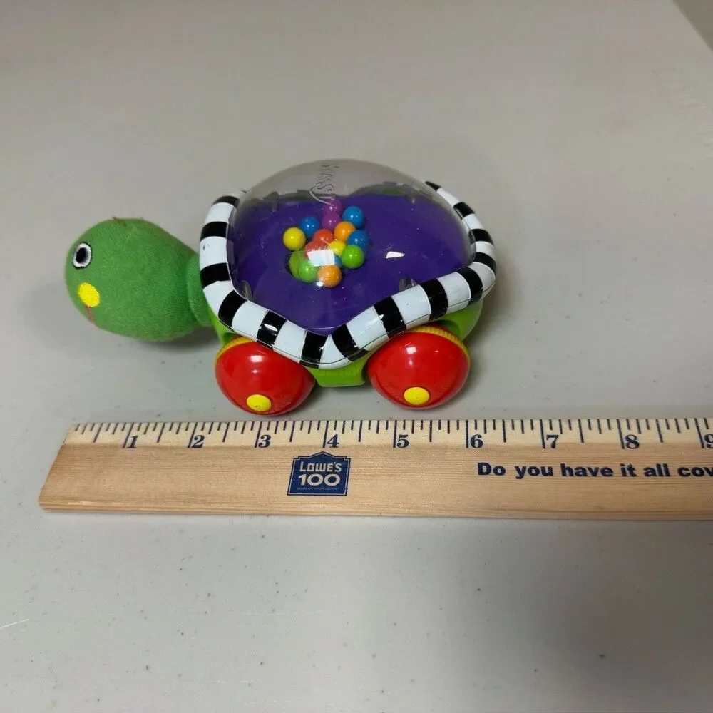 Sassy Turtle Baby Toy Green Pop Pullback Racer Rolling Wheels Sensory Play Crawl